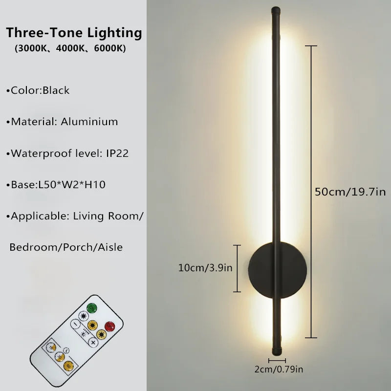 Magnetic Rechargeable Wall Lamp – Black & Gold Wiring-Free LED Light for Hallway, Stairwell & Living Room