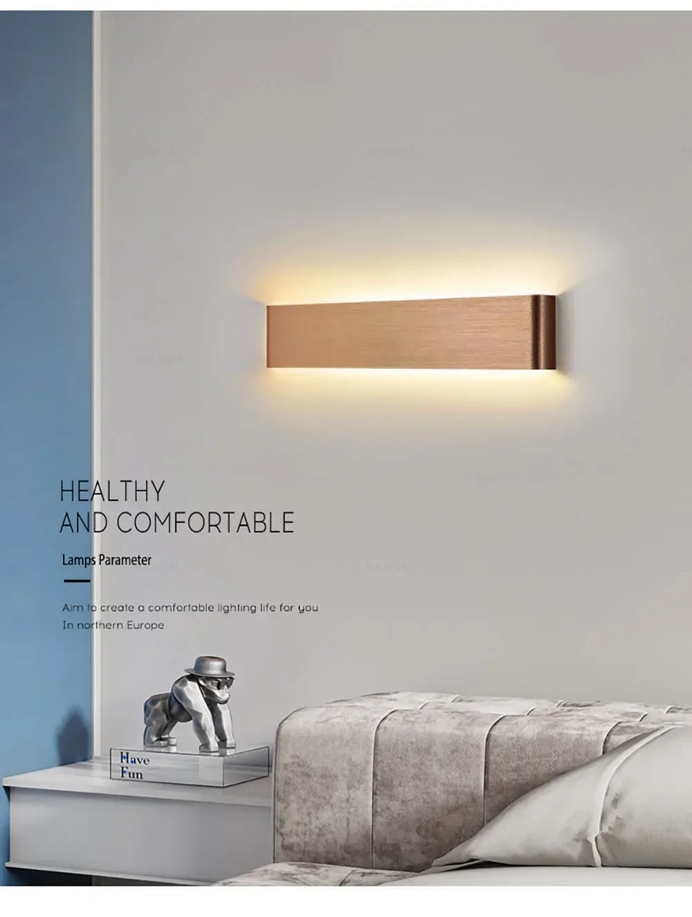Modern LED Wall Lamp for Bedside Living Room Stairs Aisle Bathroom Home Decorations Wall Sconce Indoor Lighting Fixture Luster