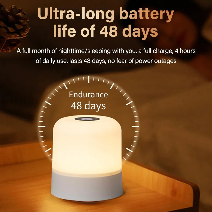 16 Colors LED Table Lamp - Touch & Remote Control Dimmable Rechargeable Bedside Night Lamp for Room Decor