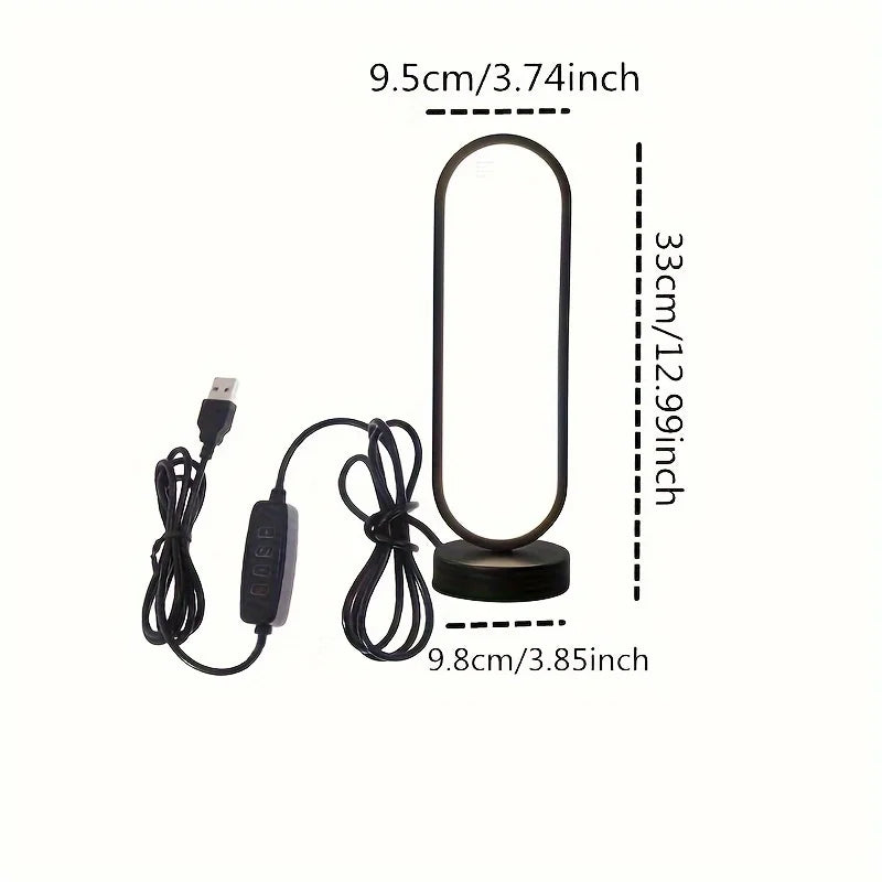 1PC Lamp Bedroom Ring Lamp Living Room Three-color Dimming Bedside Lamp LED Night Light