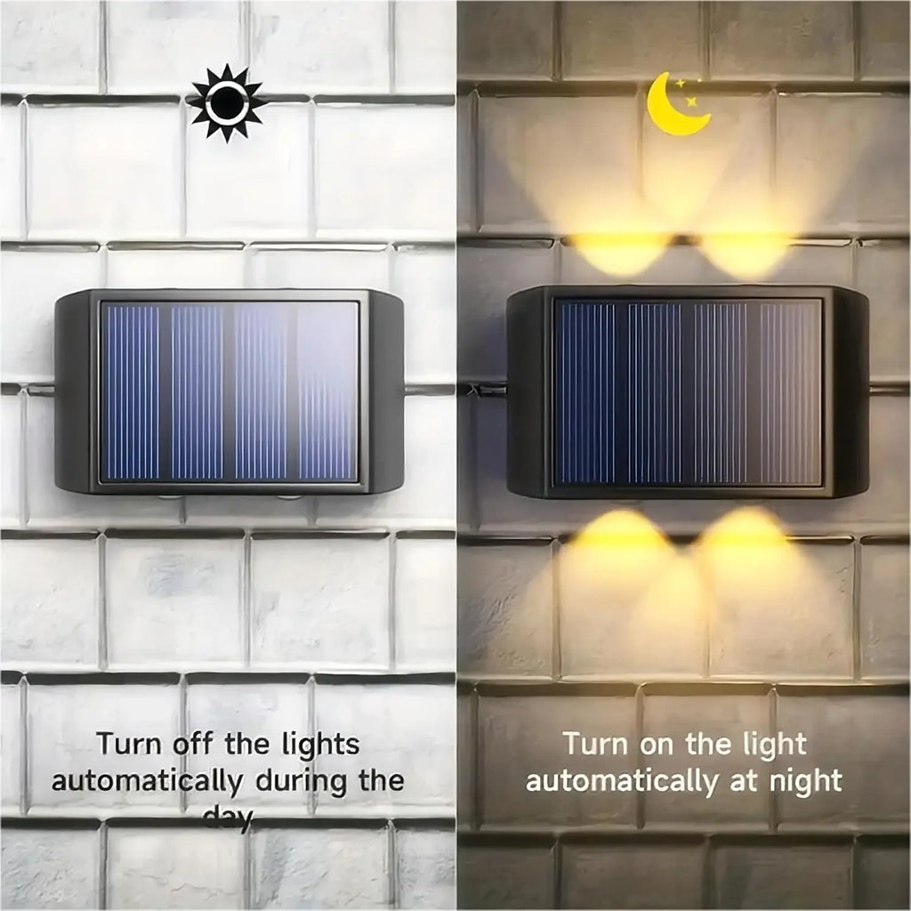 Solar LED Light, Outdoor Waterproof Wall Lamp, Dusk to Dawn Fence Lighting for Summer Garden Yard Porch Walkway Camping Home Dec