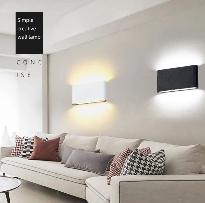 Nordic Wall Light  Aluminum IP65 Waterproof Indoor Wall Lamp Up Down Corridor Lights for Home Stairs Bedroom Bedside Lamps