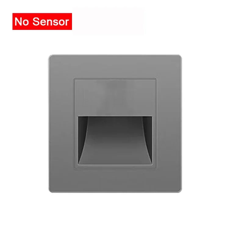 PIR Motion Sensor LED Wall Light – Recessed Staircase & Bedroom Night Light, AC 110–220V