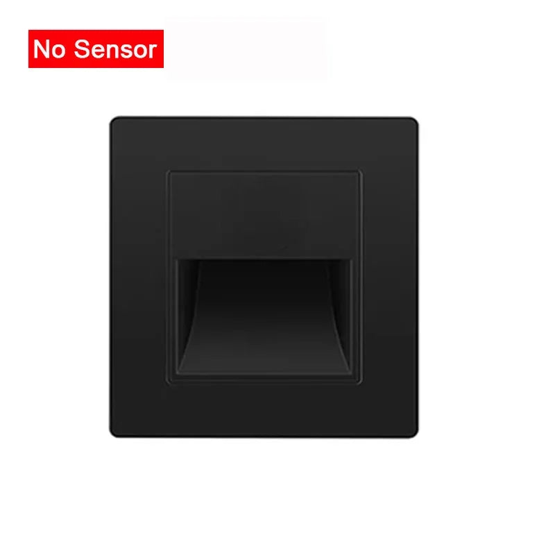 PIR Motion Sensor LED Wall Light – Recessed Staircase & Bedroom Night Light, AC 110–220V
