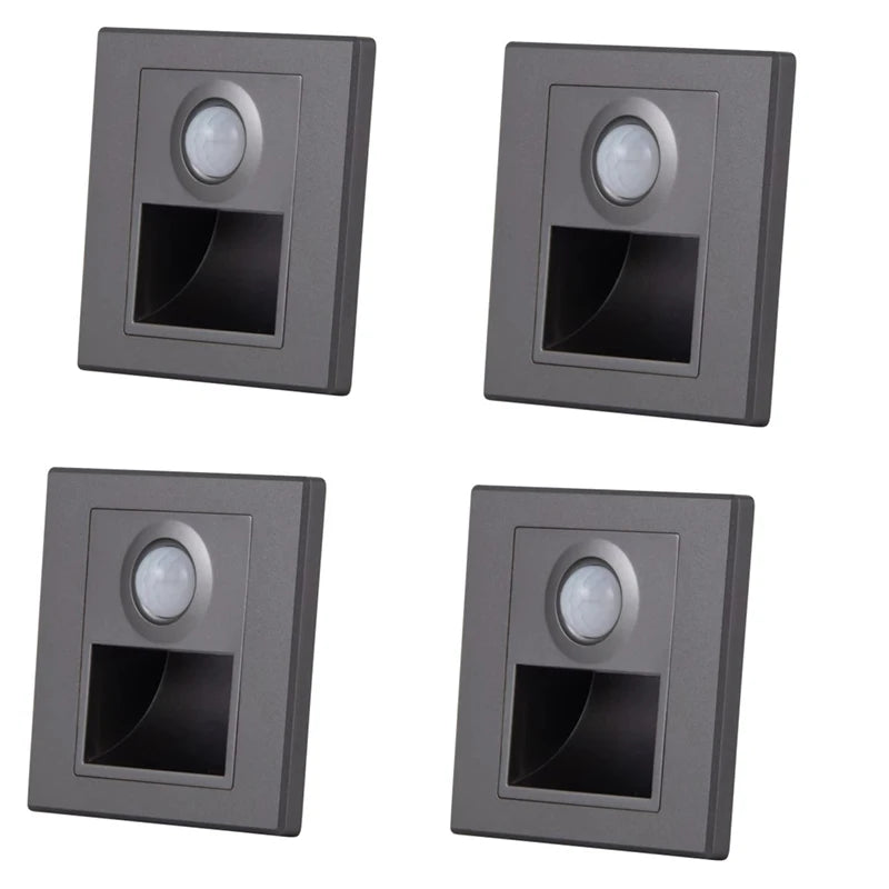 PIR Motion Sensor LED Wall Light – Recessed Staircase & Bedroom Night Light, AC 110–220V