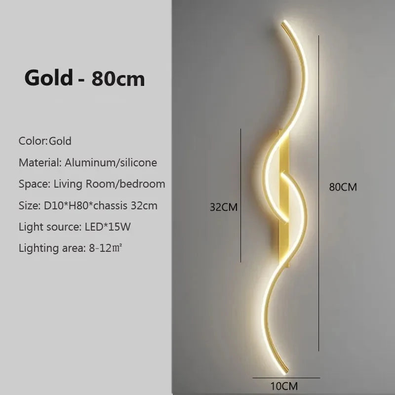 Modern Minimalist LED Wall Lamp – Long-Strip Wall Sconce for Bedroom Headboard & Living Room Sofa Wall