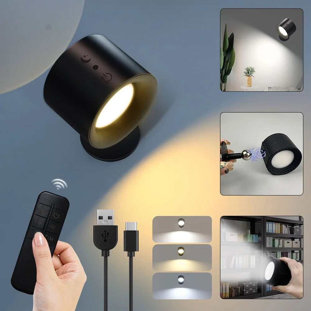 Double-head LED wall sconce with touch control mounted in a bedroom