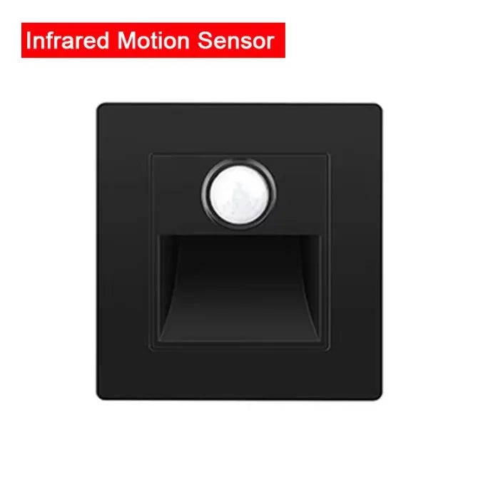 PIR Motion Sensor LED Wall Light – Recessed Staircase & Bedroom Night Light, AC 110–220V