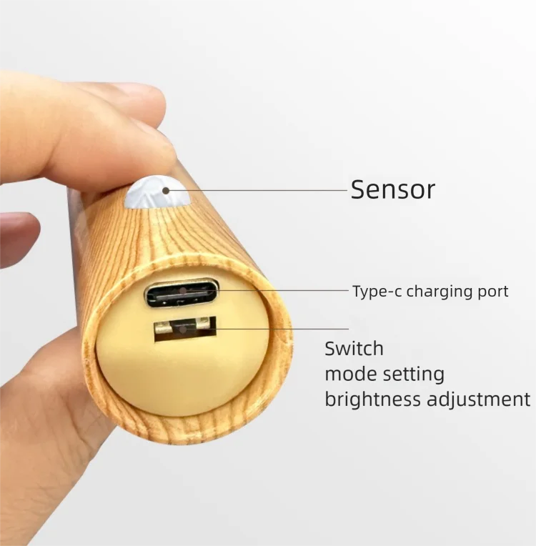 Night Light Motion Sensor Night Lights Rechargeable Wall Sconces Magnetic Wall Lights Wooden Wall Lighting for Bedroom Stair