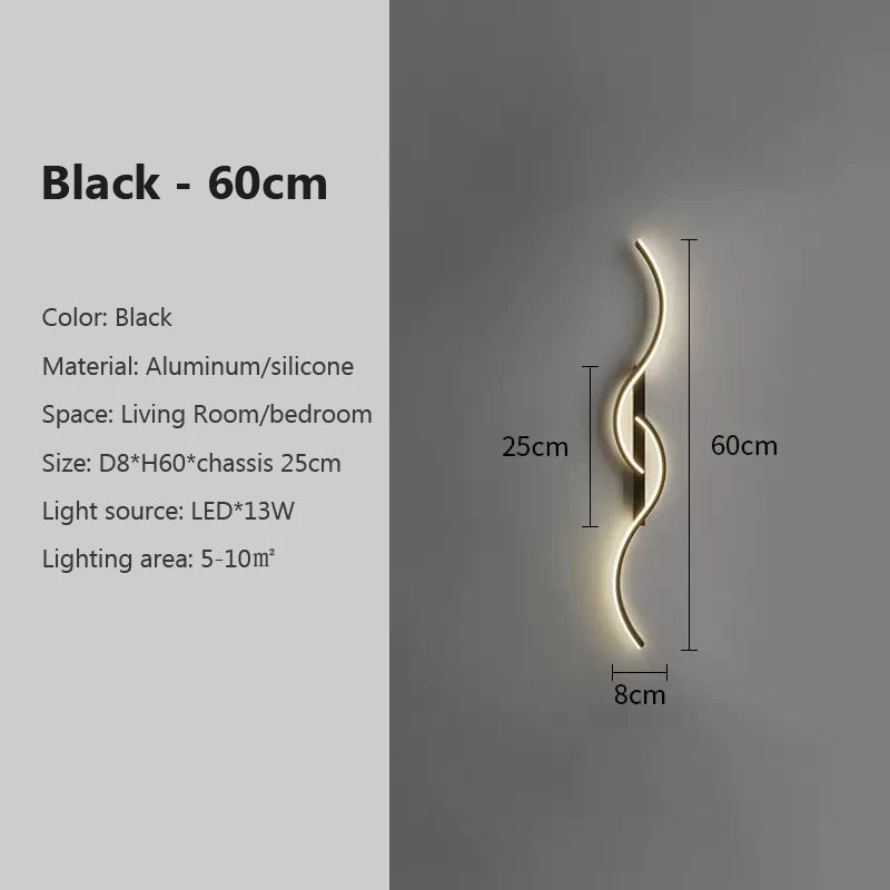 Modern Minimalist LED Wall Lamp – Long-Strip Wall Sconce for Bedroom Headboard & Living Room Sofa Wall