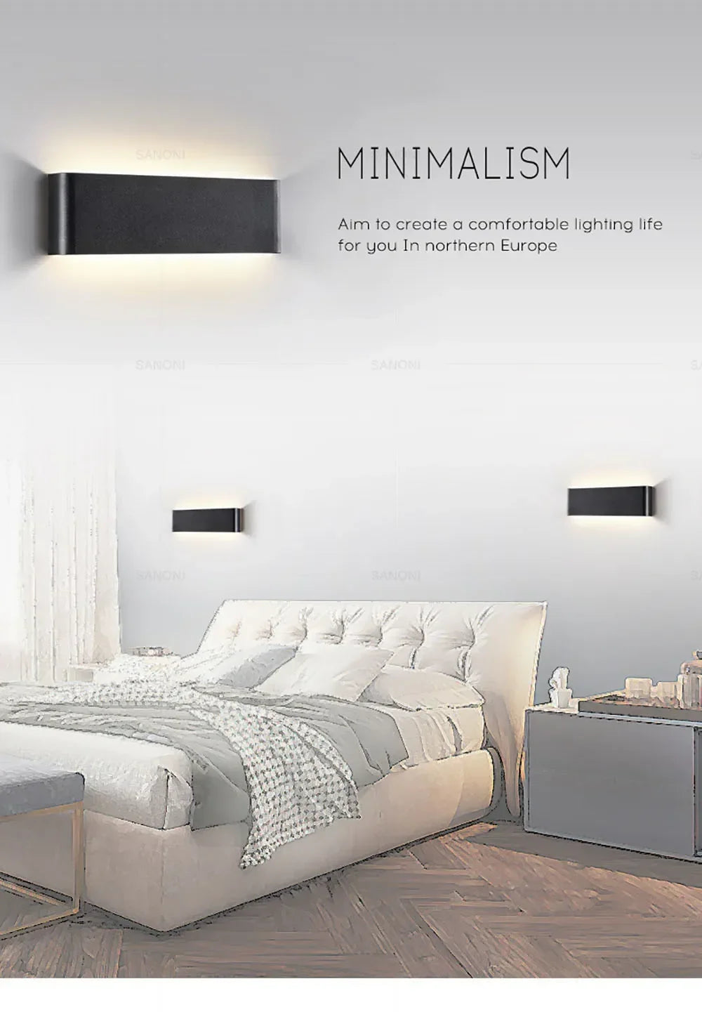 Modern LED Wall Lamp for Bedside Living Room Stairs Aisle Bathroom Home Decorations Wall Sconce Indoor Lighting Fixture Luster