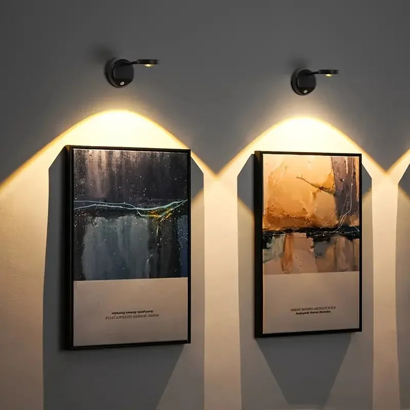 KFV Rechargeable Intelligent Human Sensing Wireless Wall Light Dimmable  3 Colors Led Spotlight for Lighting Paintings Pictures