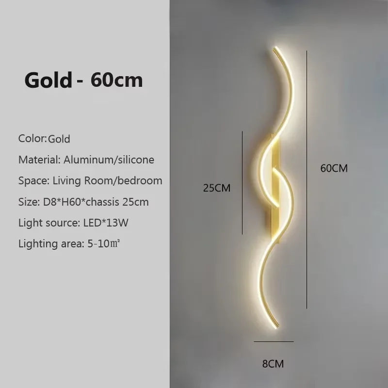 Modern Minimalist LED Wall Lamp – Long-Strip Wall Sconce for Bedroom Headboard & Living Room Sofa Wall