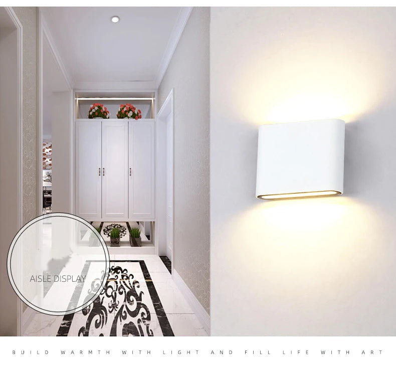 Nordic Wall Light  Aluminum IP65 Waterproof Indoor Wall Lamp Up Down Corridor Lights for Home Stairs Bedroom Bedside Lamps