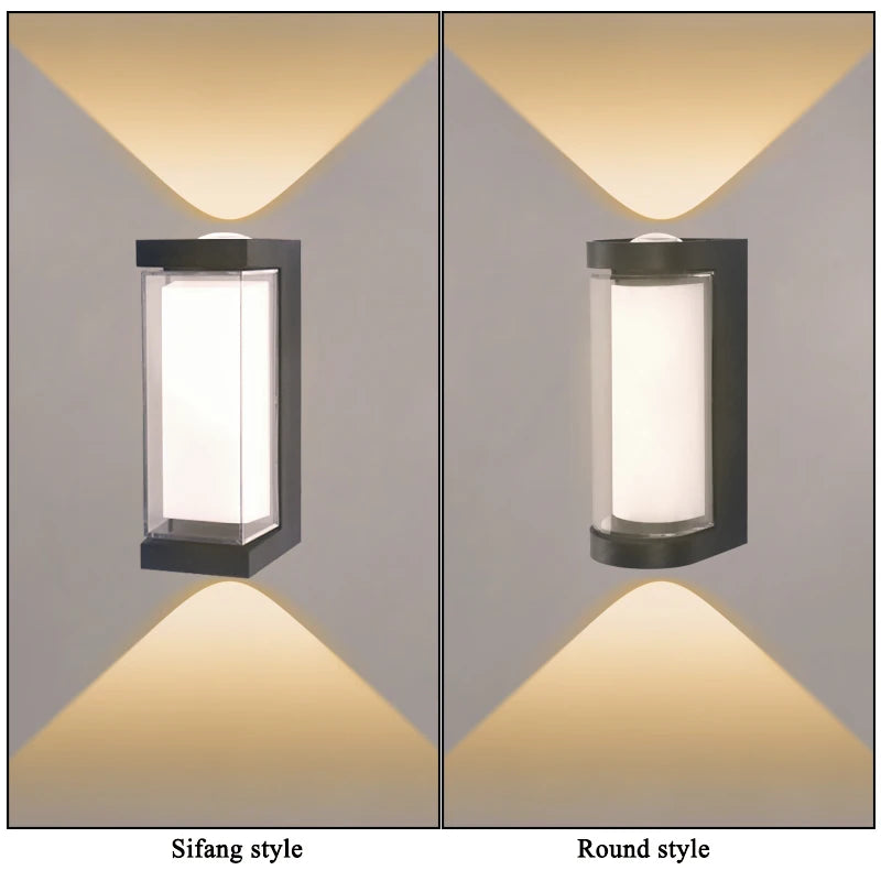 Modern LED waterproof Up Down wall lamp outdoor and indoor wall light courtyard porch corridor bedroom wall sconce AC85-265