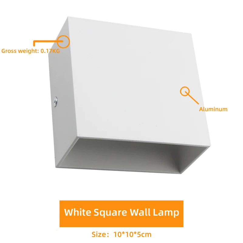 LED Wall Sconces 6W Modern Indoor Wall Lamp, White Up Down Wall Mount Lights for Living Room Hallway Bedroom Decor