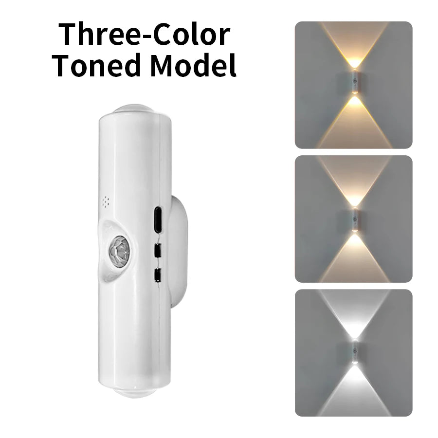 Smart RGB Gradient Wall Light – Motion Sensor Magnetic Rechargeable Sunset Lamp for Bedroom & Closet
