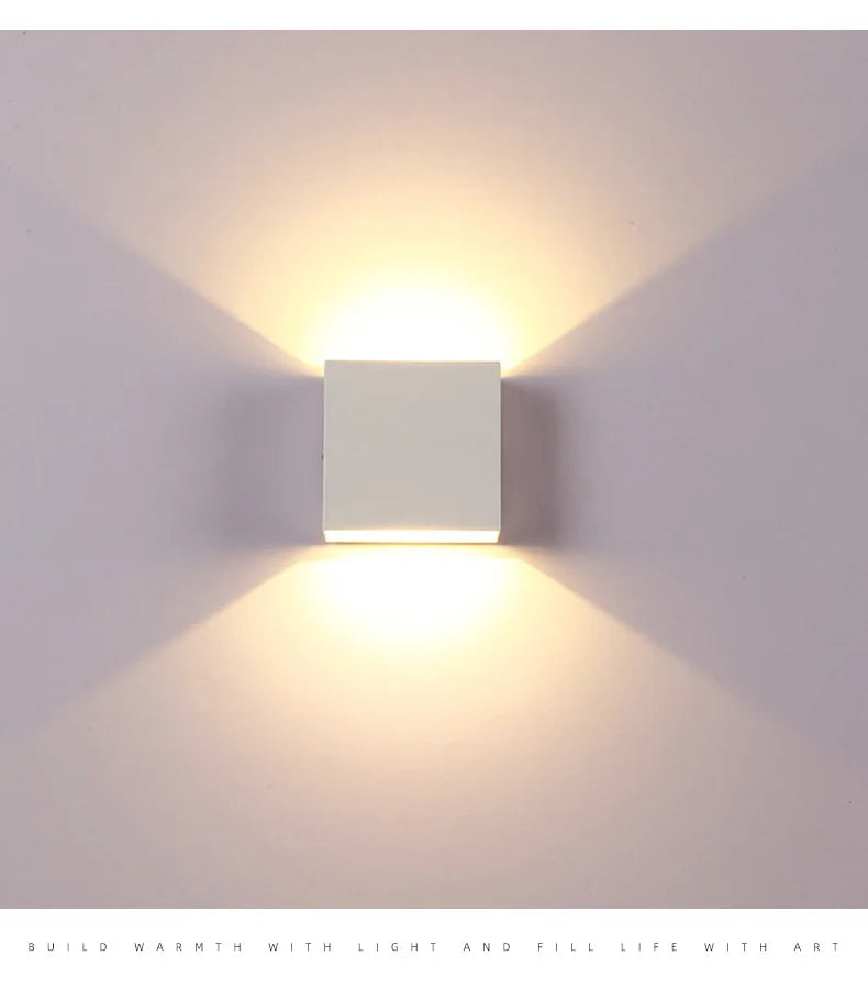LED Wall Sconces 6W Modern Indoor Wall Lamp, White Up Down Wall Mount Lights for Living Room Hallway Bedroom Decor