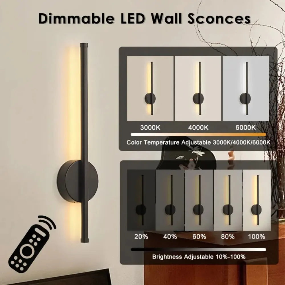 Magnetic Rechargeable 50 Wall Lamp Black Gold For Living Room Bedroom Hallway Study Stairwell Cloakroom LED Lighting Wiring Free