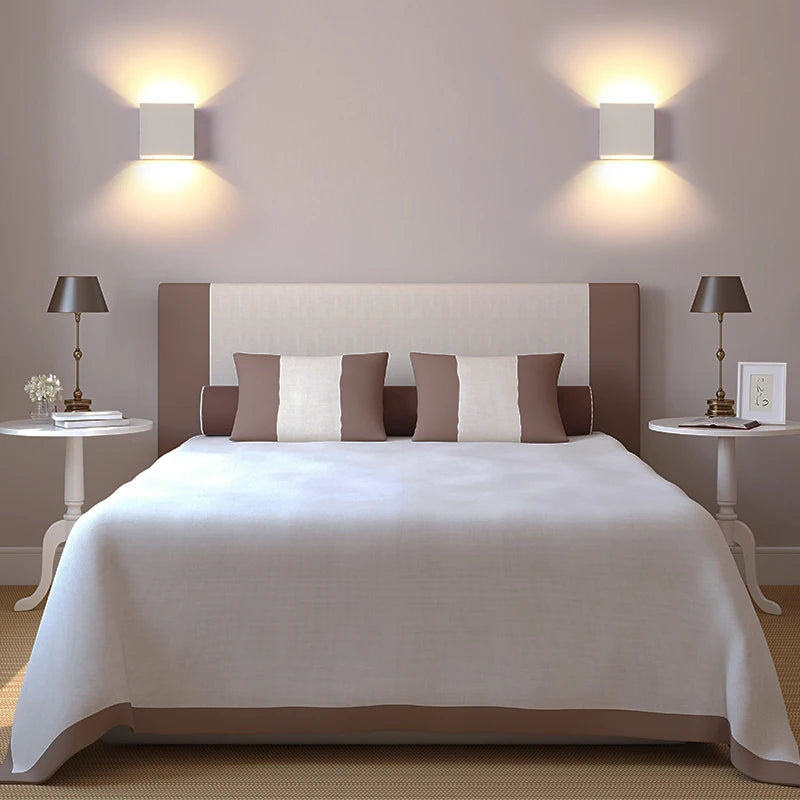 LED Wall Sconces 6W Modern Indoor Wall Lamp, White Up Down Wall Mount Lights for Living Room Hallway Bedroom Decor