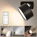 LED Magnetic Wall Sconce Lights,Rechargeable Dimmable Wall Mounted Lights with Remote, 360° Rotation Wall Mount Lamp for Bedroom