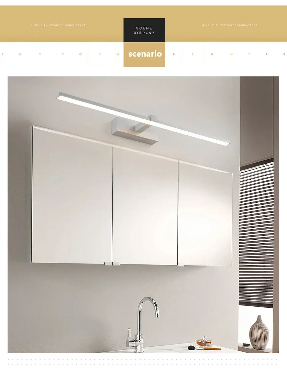 Modern LED Vanity Mirror Wall Light for Bathroom Makeup Mirror Headlamp Indoor Lighting Fixture Sconce Decor