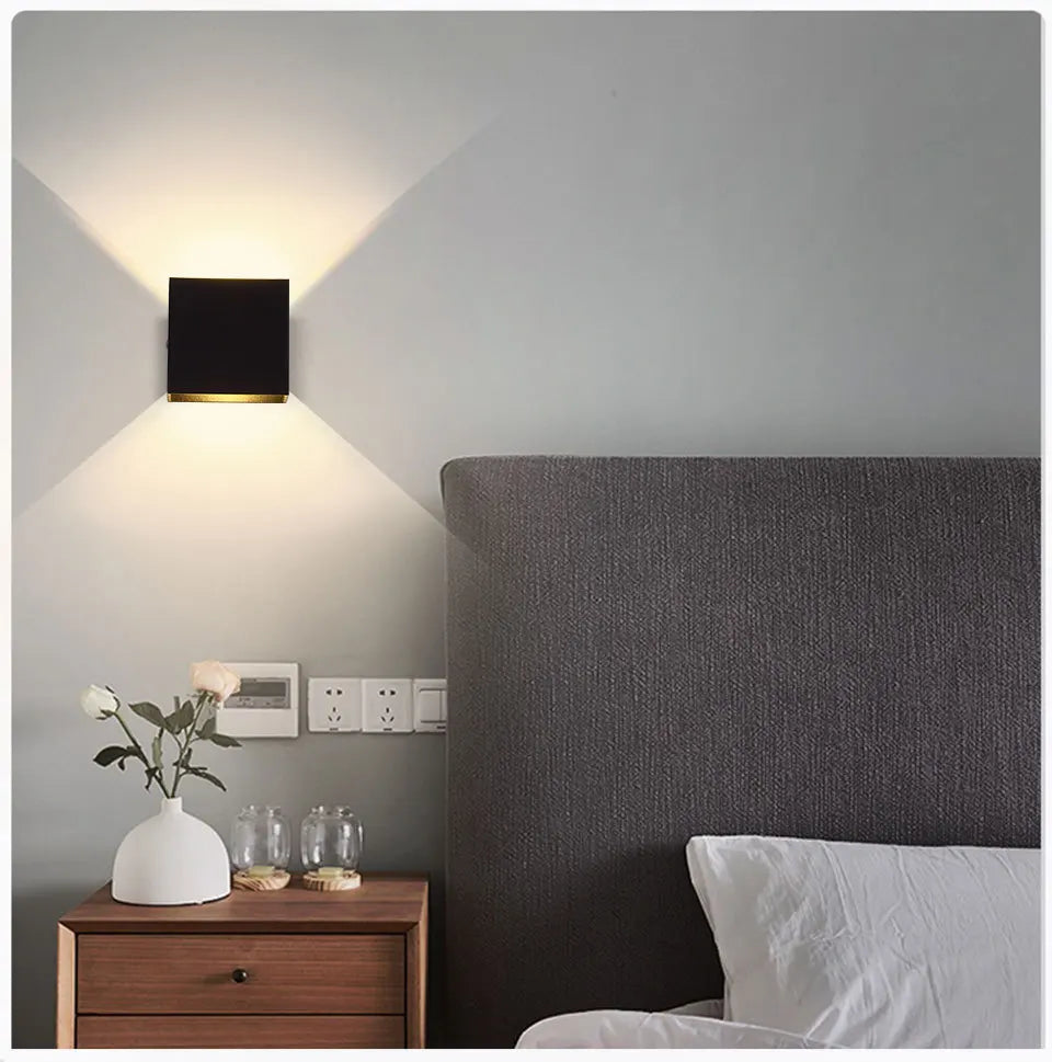 LED Wall Sconces 6W Modern Indoor Wall Lamp, White Up Down Wall Mount Lights for Living Room Hallway Bedroom Decor