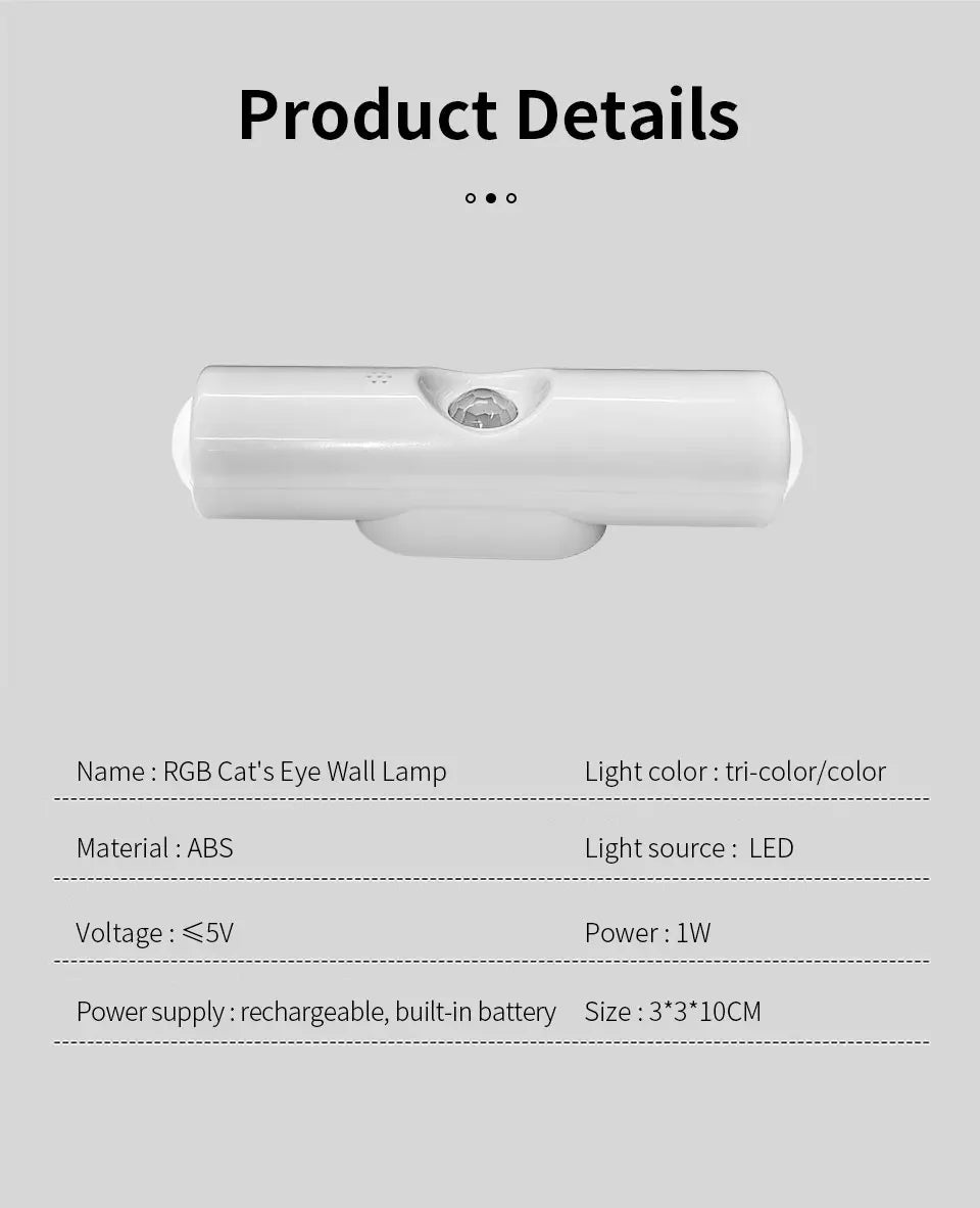 Smart RGB Gradient Wall Light Motion Sensor Magnetic Rechargeable Wall Sunset Lamp for Bedroom Closet Garden Room Decoration