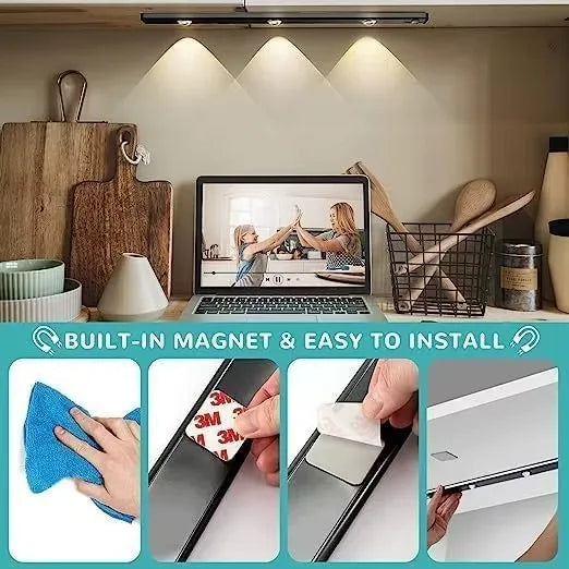 LED Ultra Thin Under Cabinet Lights Motion Sensor night light Wireless 3Color Dimmable For Kitchen Cabinet Bedroom Wardrobe Ligh