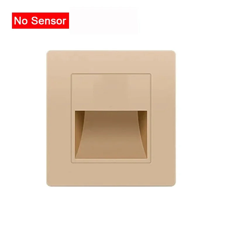 PIR Motion Detector Light Sensor LED Lights AC 110V-220V Recessed Staircase Bedroom Wall Lamp LED Night Light