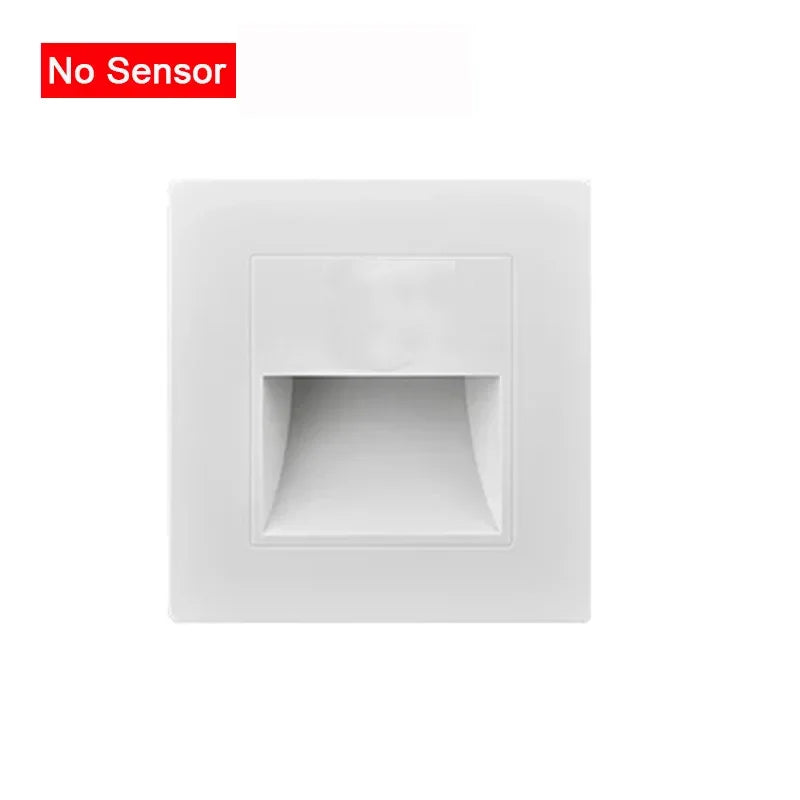 PIR Motion Sensor LED Wall Light – Recessed Staircase & Bedroom Night Light, AC 110–220V