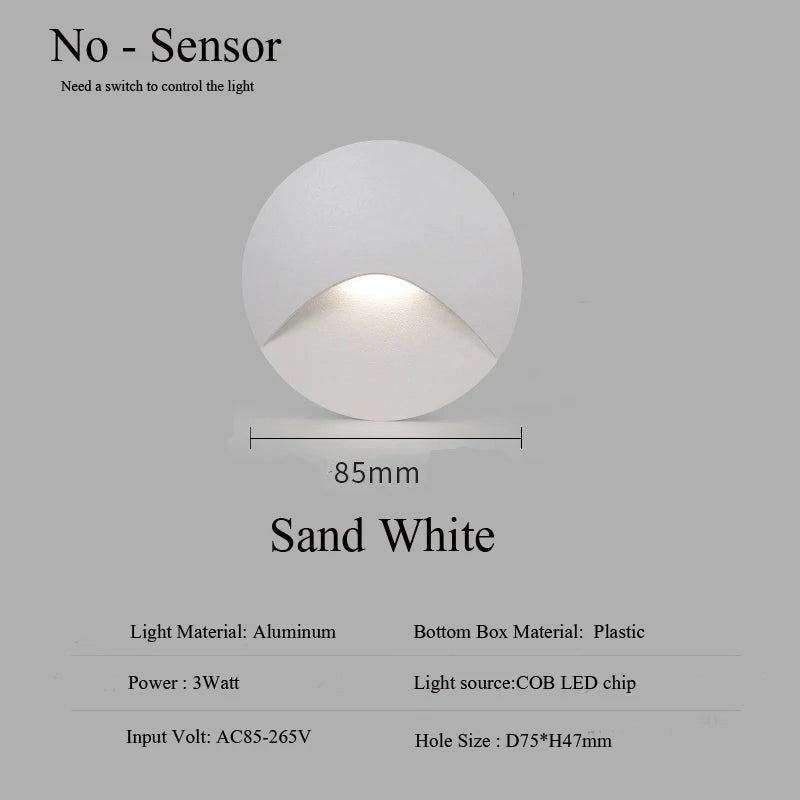 Waterproof LED Recessed Step Light – Outdoor Wall Lamp for Stairs, Balcony & Walkway