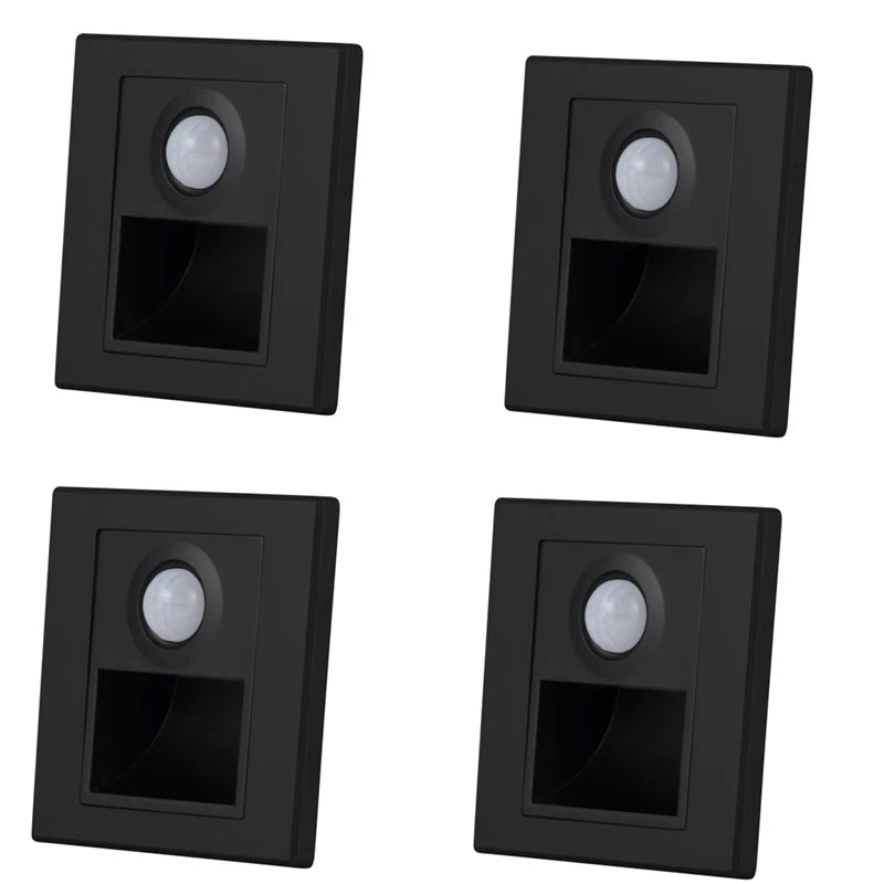 PIR Motion Sensor LED Wall Light – Recessed Staircase & Bedroom Night Light, AC 110–220V