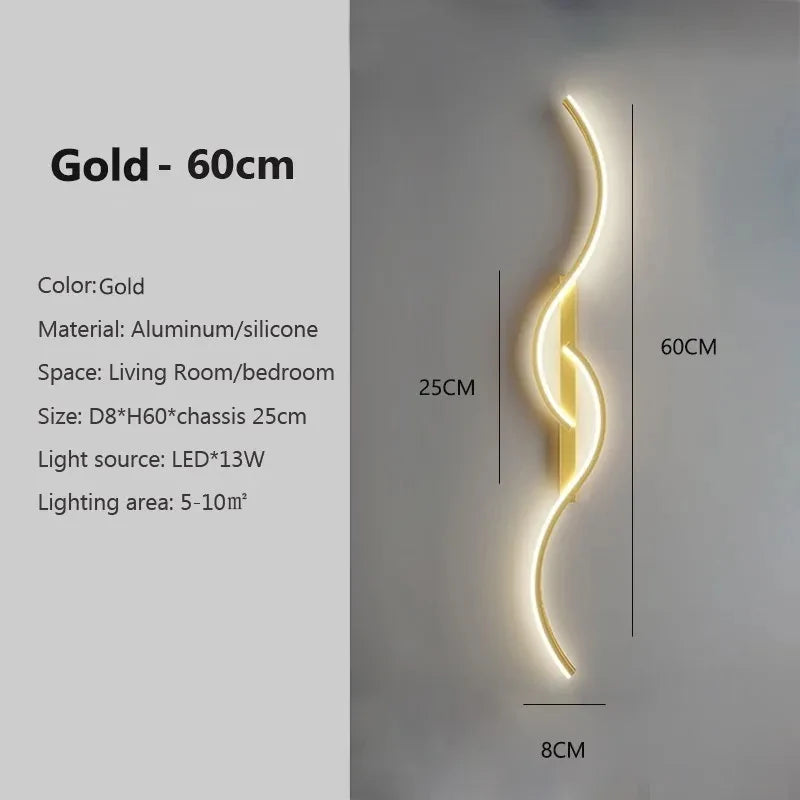Modern Minimalist LED Wall Lamp – Long-Strip Wall Sconce for Bedroom Headboard & Living Room Sofa Wall