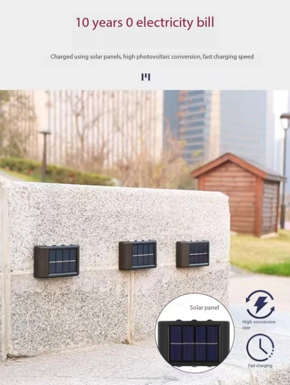 Solar LED Outdoor Wall Light Waterproof Dusk to Dawn Fence Lamp for Garden Yard Porch Pathway Patio Home Decor