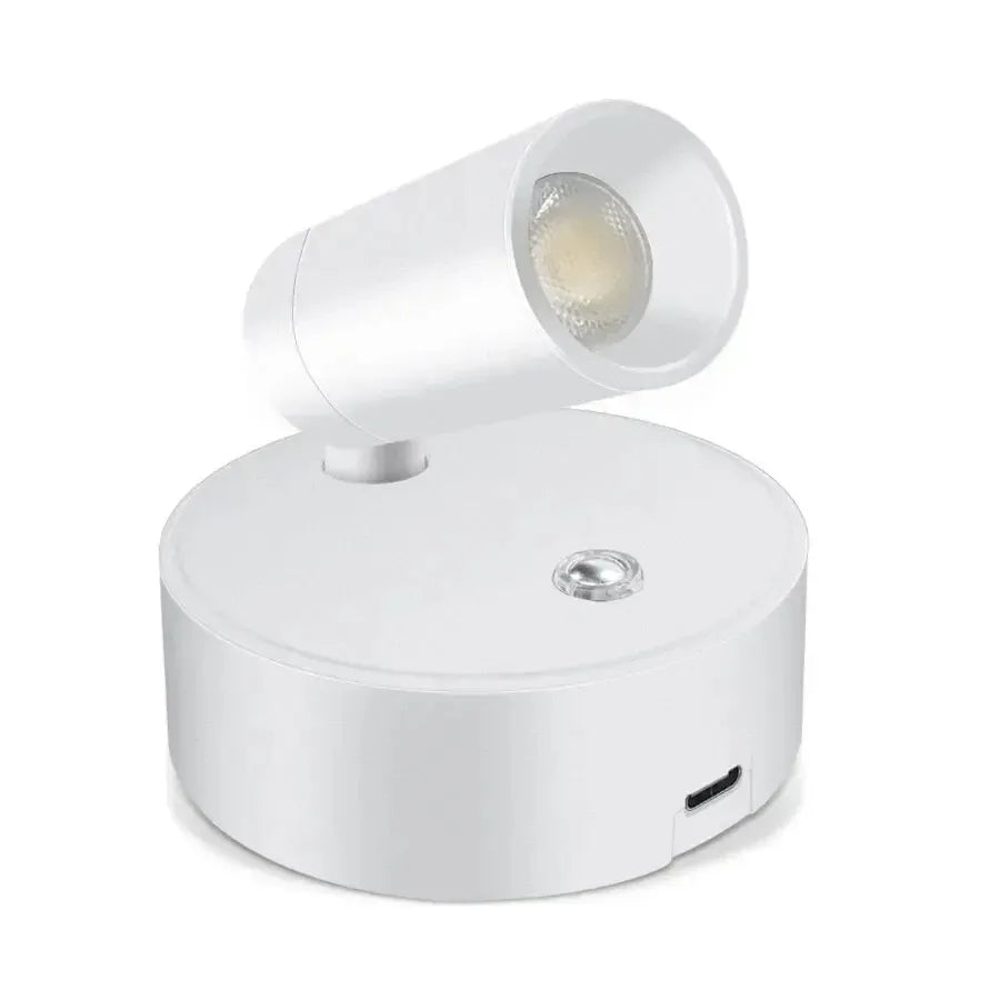 Magnetic USB Rechargeable Wall Spotlight – Wireless Dimmable Touch-Control Reading Light