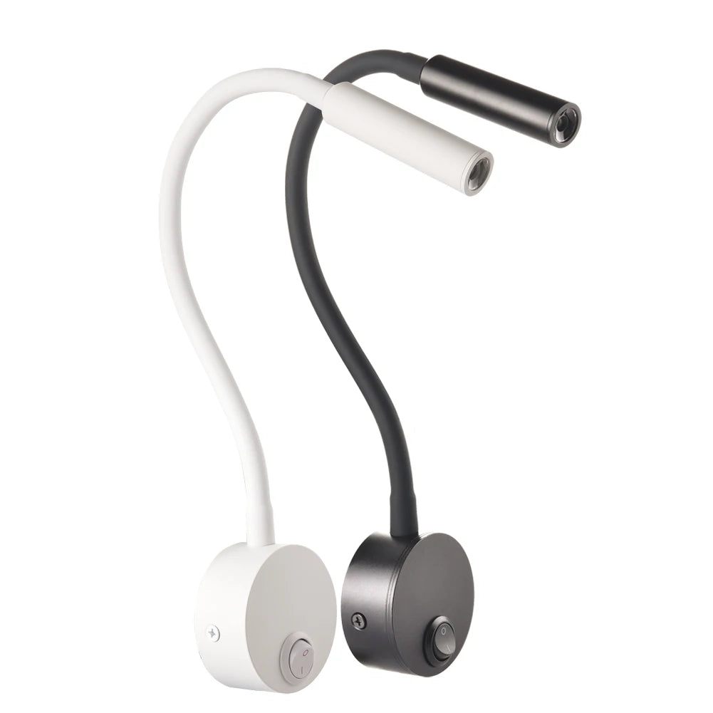 Bedside Working Study Reading Lamp Wall Lamp Sconces 3W LED Book Lamp Wall Night Light Fixtures Spot LED EU US Plug Cord
