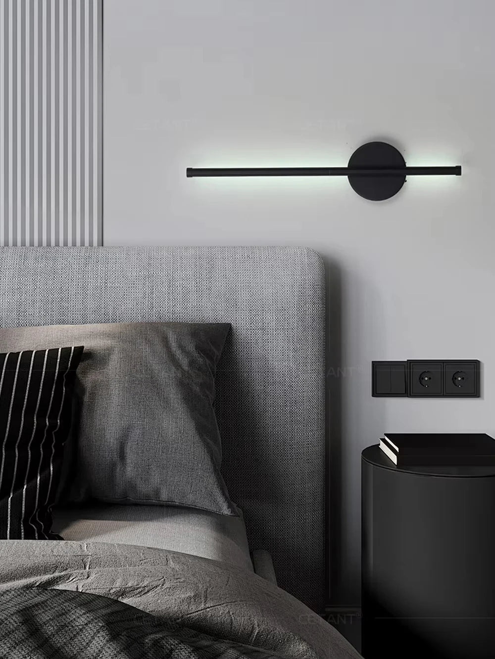 Magnetic Rechargeable 50 Wall Lamp Black Gold For Living Room Bedroom Hallway Study Stairwell Cloakroom LED Lighting Wiring Free
