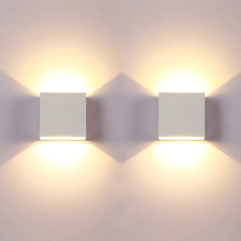 LED Wall Sconces 6W Modern Indoor Wall Lamp, White Up Down Wall Mount Lights for Living Room Hallway Bedroom Decor
