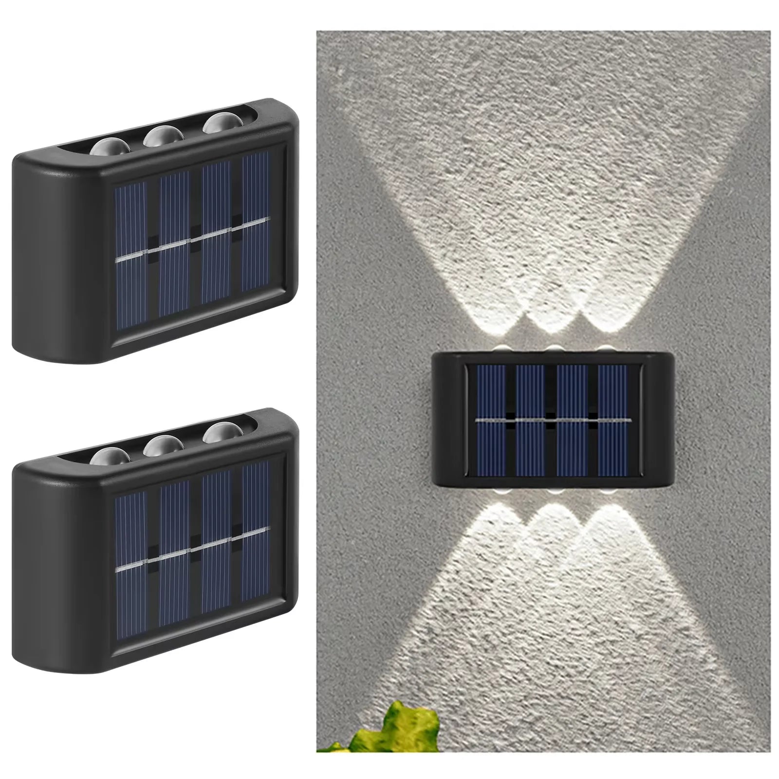 Solar LED Outdoor Wall Light Waterproof Dusk to Dawn Fence Lamp for Garden Yard Porch Pathway Patio Home Decor