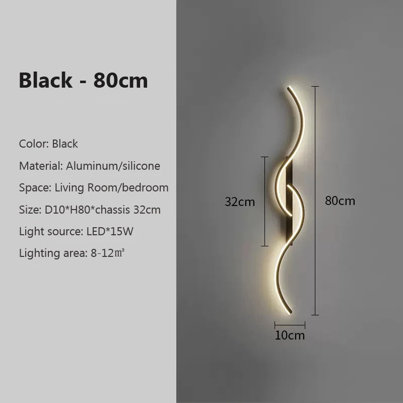 Modern Minimalist LED Wall Lamp – Long-Strip Wall Sconce for Bedroom Headboard & Living Room Sofa Wall
