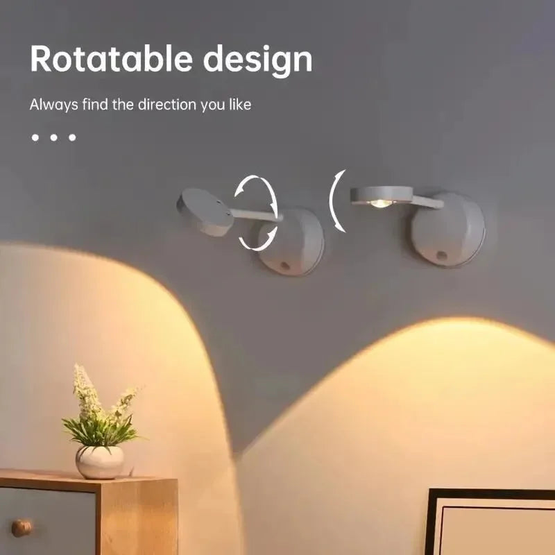 KFV Rechargeable Intelligent Human Sensing Wireless Wall Light Dimmable  3 Colors Led Spotlight for Lighting Paintings Pictures