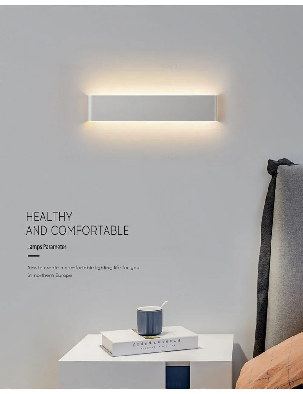 Modern LED Wall Lamp for Bedside Living Room Stairs Aisle Bathroom Home Decorations Wall Sconce Indoor Lighting Fixture Luster