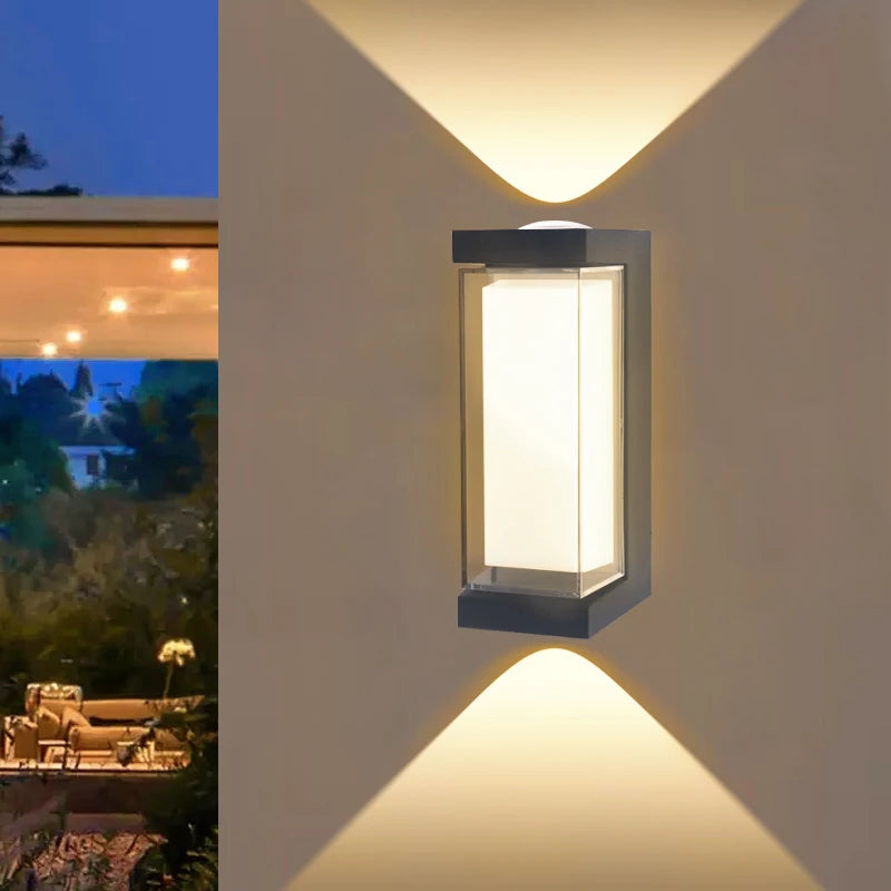 Modern LED waterproof Up Down wall lamp outdoor and indoor wall light courtyard porch corridor bedroom wall sconce AC85-265