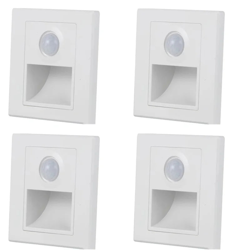 PIR Motion Sensor LED Wall Light – Recessed Staircase & Bedroom Night Light, AC 110–220V