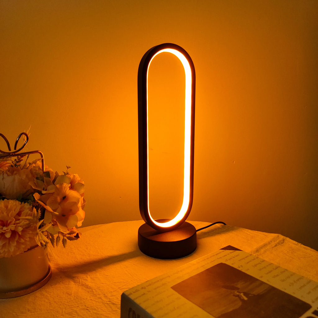 1PC Lamp Bedroom Ring Lamp Living Room Three-color Dimming Bedside Lamp LED Night Light