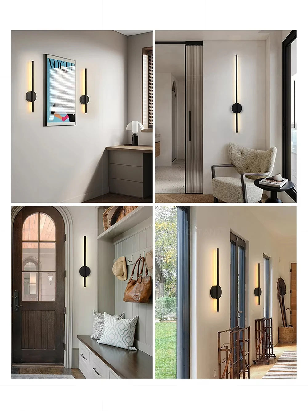Magnetic Rechargeable 50 Wall Lamp Black Gold For Living Room Bedroom Hallway Study Stairwell Cloakroom LED Lighting Wiring Free