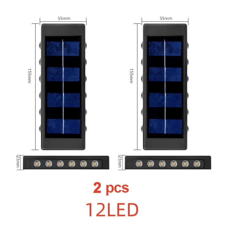 Solar LED Outdoor Streetlight-Style Wall Light – Motion Sensor Garden Fence Lamp