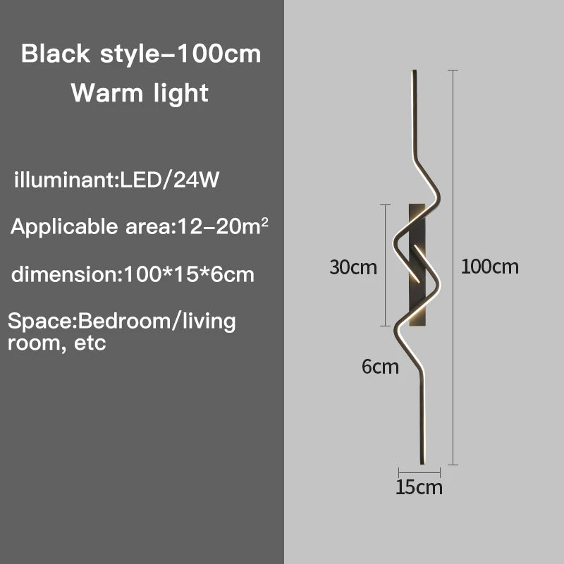 Nordic Long-Strip LED Stair Wall Light – Modern Wall Sconce for Staircase, Hallway & Living Room
