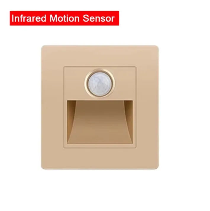 PIR Motion Sensor LED Wall Light – Recessed Staircase & Bedroom Night Light, AC 110–220V
